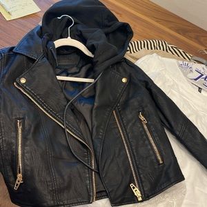 Faux Leather BlankNYC with romovable hoodie